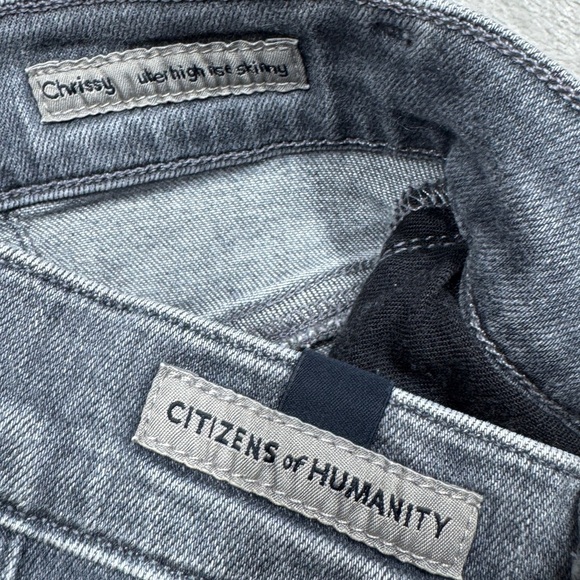 Citizens of Humanity COH Chrissy Ultra High Rise Skinny Grey Zip Fly Jeans 27 - Picture 15 of 16